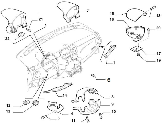 Fiat 500 store scuttle panel