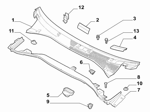 Clip Scuttle Panel & Dashboard Trim | Fiat 500