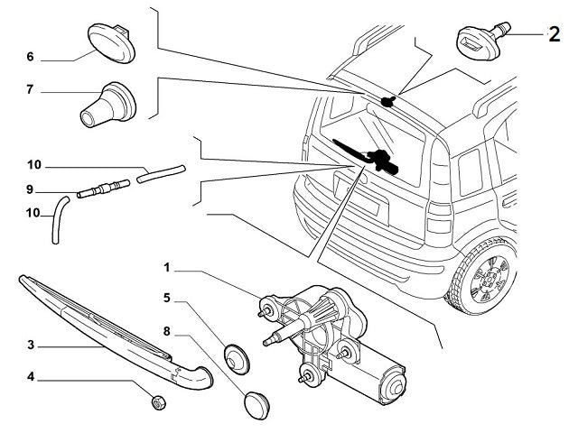 Rear Windscreen Washer Jet