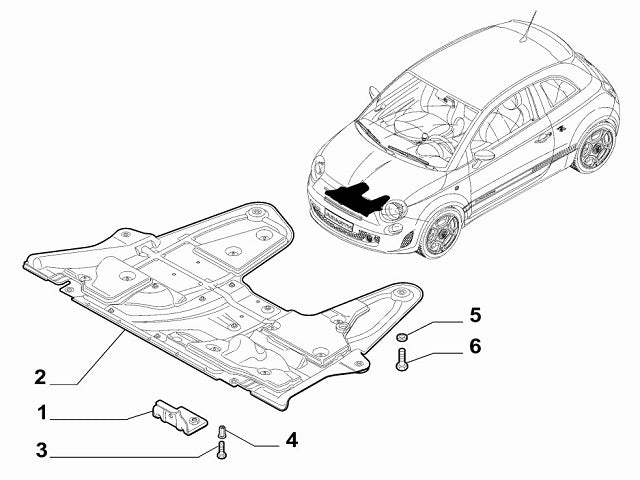 Fitting Kit Engine Undertray | Abarth 500 595 695