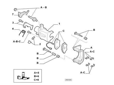 Rear Brake Caliper Guide Sleeve Kit | Abarth Punto