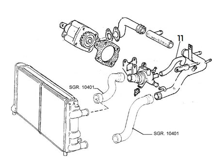 Coolant Hose Thermostat/Water Rail | Integrale