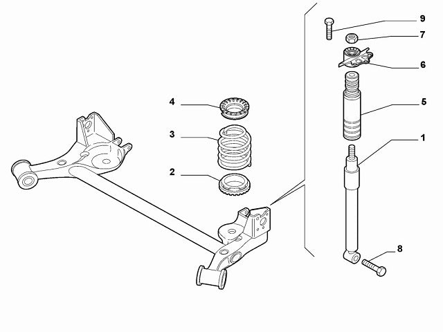 Rear Shock Absorber Top Mount Right | Abarth Punto