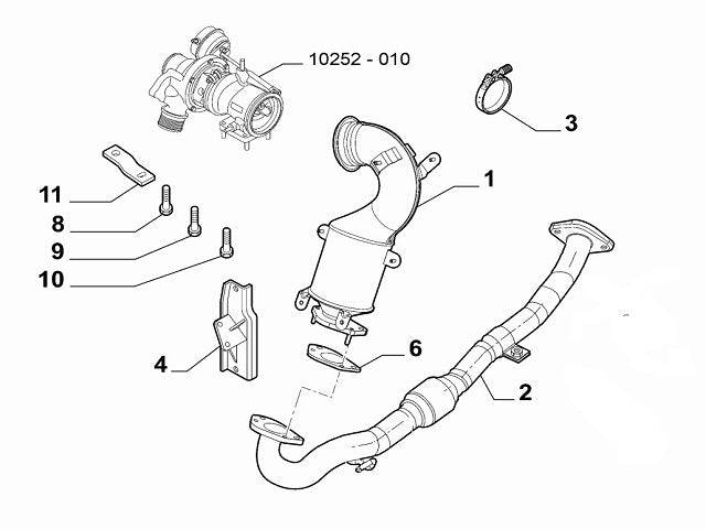 V Band Clamp Catalytic Converter to Turbo | Abarth Punto