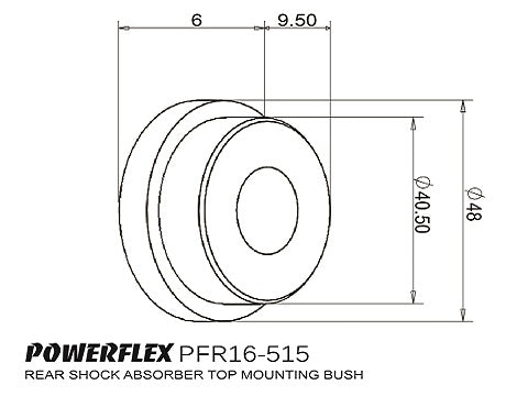 Powerflex Bush Set Rear Shock, Top 32mm | Abarth 500 595 695