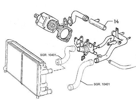 Coolant Hose Rear Water Rail | Integrale