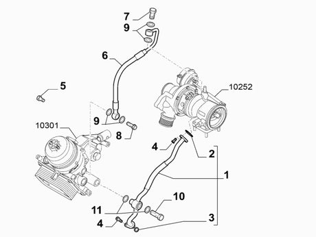 Turbo Oil Return Pipe O Ring | Abarth 500 595 695