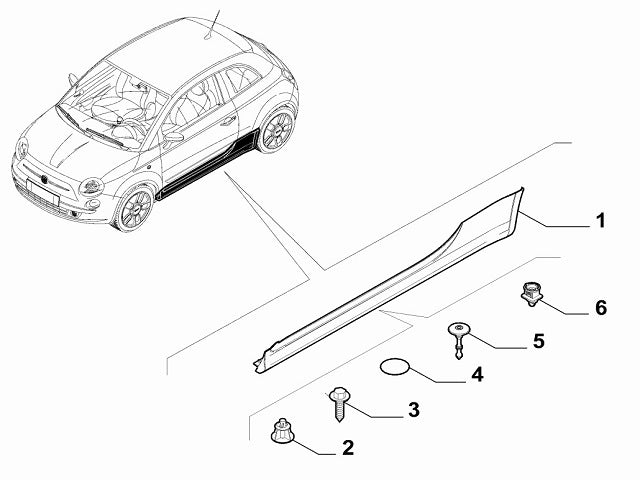 Clip Sill Moulding | Abarth 500 595 695