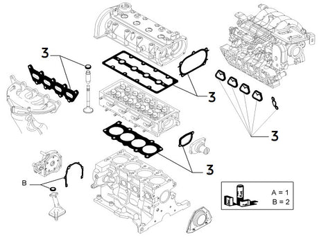 Head Gasket Set 0,72mm | Abarth 500 595