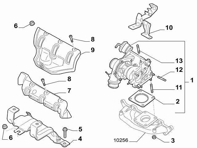 Turbo to Exhaust Manifold Gasket Abarth 500 595 695 55224615 55240963 ...