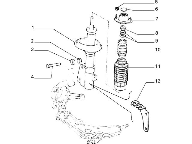 Bolt Nut Lower Shock Absorber Lancia Delta HF Integrale Evolution – AE CAR