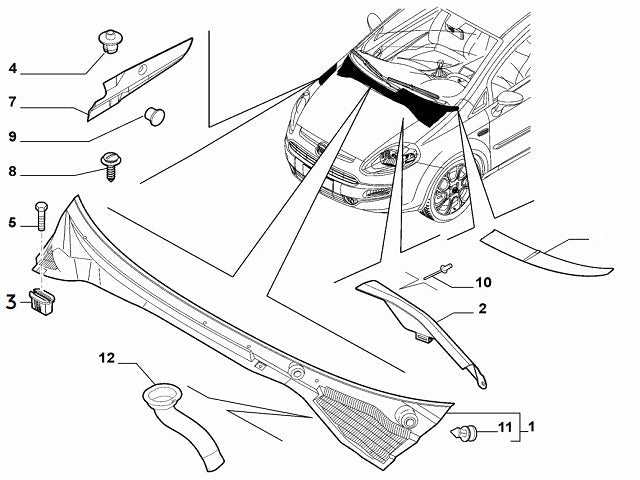 Clip Scuttle Panel Trim