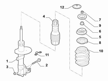 Bolt Set Lower Front Shock Absorber | Abarth 500 595 695